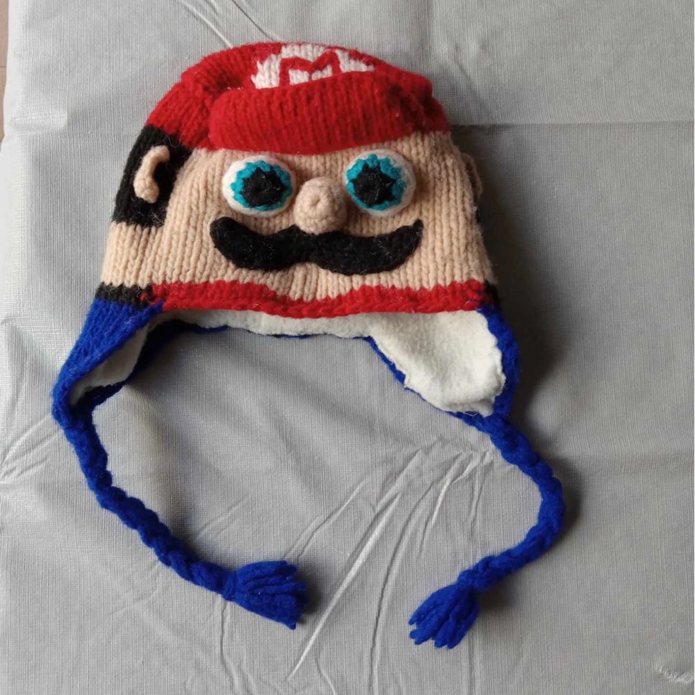 Handmade Super Mario Brothers Toddler Hat **100% Wool**